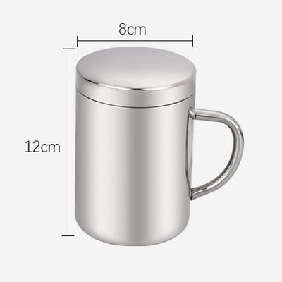 SUS 304 Acciaio inossidabile doppio muro Tazza da campeggio per caffè e tè con coperchio Viaggi sostenibili