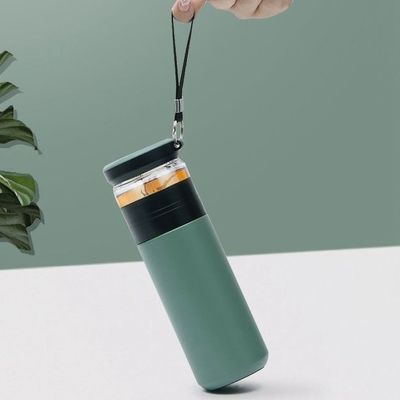 Fornitura diretta Coppa a doppia parete Bottiglia di tè in acciaio inossidabile con infusore di 500 ml di capacità