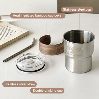 Tazza da tè e da caffè in acciaio inossidabile con logo stampato su misura e maniche antiscaldamento