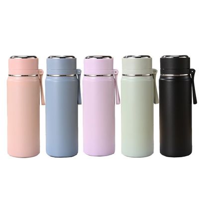 500 ml 600 ml Doppia parete in acciaio inossidabile Bottina sportiva di acqua potabile con coperchio