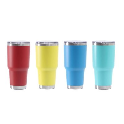 30oz Doppia parete Acciaio inossidabile vini Tumbler Reutilizzabile bottiglia aspirapolvere con coperchio