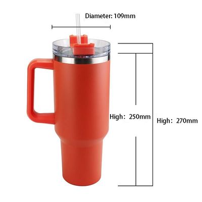 Classico stile di design 40oz in acciaio inossidabile fuori Tumbler con maniglia e paglia per OEM