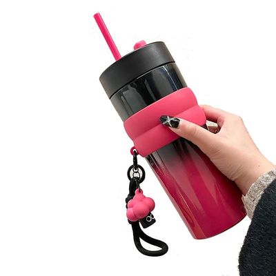 710ML Acciaio inossidabile Tazza di caffè a prova di perdita Campeggio Tazza termica con paglia e logo personalizzato