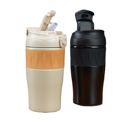 500 ml tazze da caffè in acciaio inossidabile con tappo con logo personalizzato tazze da bere e paglia per alimenti