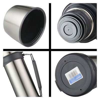 Acciaio inossidabile 1000 ml Bottiglia d'acqua Calore vuoto Tazza isolante con manico a forma di proiettile