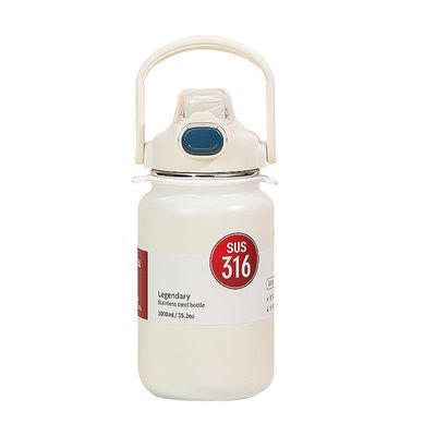 Tazza termica per tè e bevande 1300ml Bottiglia d'acqua portatile in acciaio inox Logo grigio