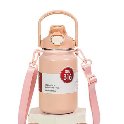 Tazza termica per tè e bevande 1300ml Bottiglia d'acqua portatile in acciaio inox Logo grigio