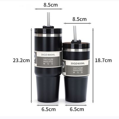 20oz/30oz Acciaio inossidabile Tumbler doppia parete vuoto isolato Tazza auto con paglia