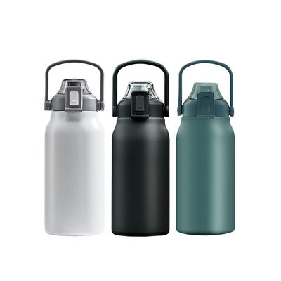 Bottiglia d'acqua portatile in acciaio inossidabile da 1300 ml con coperchio di paglia a bocca larga e logo personalizzato