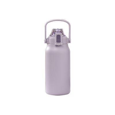 Bottiglia d'acqua portatile in acciaio inossidabile da 1300 ml con coperchio di paglia a bocca larga e logo personalizzato