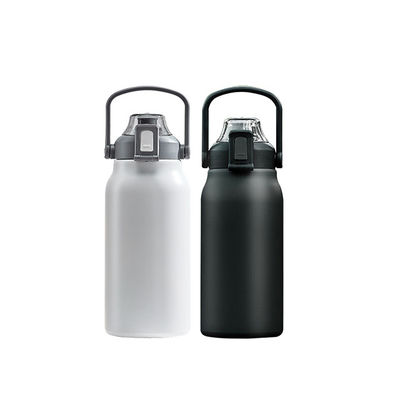 Bottiglia d'acqua portatile in acciaio inossidabile da 1300 ml con coperchio di paglia a bocca larga e logo personalizzato
