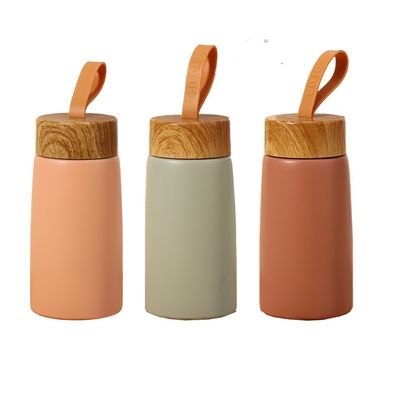 Esempio 280ML Coppa in acciaio inossidabile a grano di legno per il logo personalizzato Bambini bottiglia di acqua sportiva