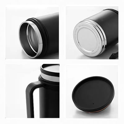 Tazza da caffè in acciaio inossidabile a doppia parete per tutte le stagioni con maniglia portatile