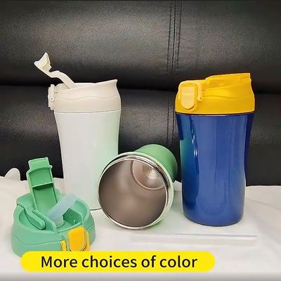 15oz bottiglia d'acqua da ufficio a vuoto a doppia parete isolato da viaggio tazza da caffè con coperchio in silicone