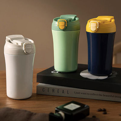 15oz bottiglia d'acqua da ufficio a vuoto a doppia parete isolato da viaggio tazza da caffè con coperchio in silicone