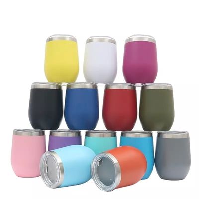 Tazzina a forma di uovo in acciaio inossidabile a doppio muro con coperchio per 240 ml / 350 ml di capacità
