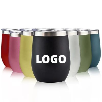 Occasione di campeggio 12 oz di acciaio inossidabile isolato tazza a forma di uovo con coperchio di qualità alimentare PP