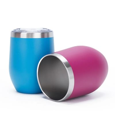Occasione di campeggio 12 oz di acciaio inossidabile isolato tazza a forma di uovo con coperchio di qualità alimentare PP