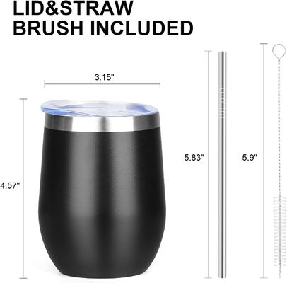 Occasione di campeggio 12 oz di acciaio inossidabile isolato tazza a forma di uovo con coperchio di qualità alimentare PP