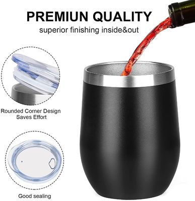 Occasione di campeggio 12 oz di acciaio inossidabile isolato tazza a forma di uovo con coperchio di qualità alimentare PP