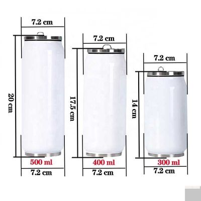 12oz 17oz doppia parete in acciaio inossidabile lattina di soda con portabevande a coperchio di paglia