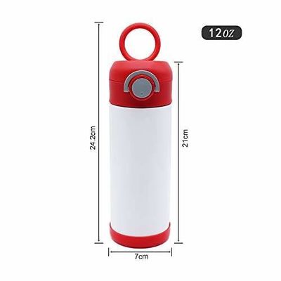 12 oz di sublimazione bianca bianca bottiglia per bambini in acciaio inossidabile doppio muro aspirapolvere per bambini bottiglia d'acqua