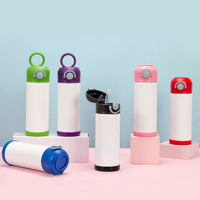 12 oz di sublimazione bianca bianca bottiglia per bambini in acciaio inossidabile doppio muro aspirapolvere per bambini bottiglia d'acqua
