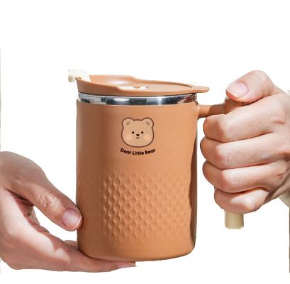 Tazzina da caffè in acciaio inossidabile Tazzina da acqua con adesivo orso