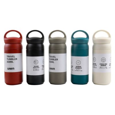 Bottiglie d'acqua isolanti in acciaio inossidabile blu da 500 ml con maniglia per bevande calde o fredde