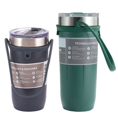 Mug di viaggio personalizzato in acciaio inossidabile con manica in silicone in stile americano