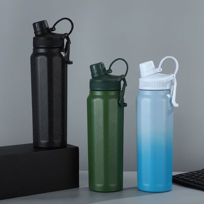 Pavone Blu Vaso Sportivo Termale Flasca In acciaio inossidabile Sport Bottiglia d'acqua con presa a mano