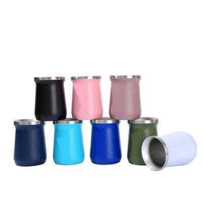 6oz 8oz coppe di acciaio inossidabile Yerba Mate a doppia parete bevande sostenibili per piccoli caffè