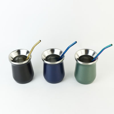 304 Acciaio inossidabile Tazza di caffè a doppio muro con logo personalizzato Tazza di Yerba Mate isolata