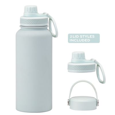 1 litro di bottiglie d'acqua in acciaio inossidabile con maniglia e bottiglia di plastica a vuoto