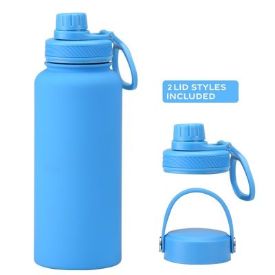 1 litro di bottiglie d'acqua in acciaio inossidabile con maniglia e bottiglia di plastica a vuoto