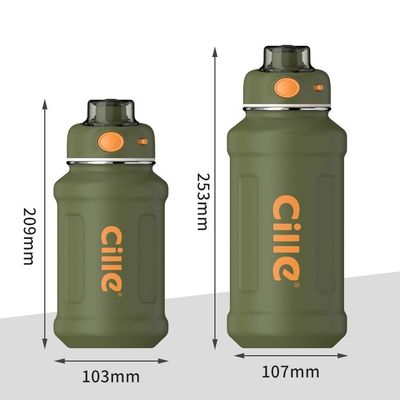 620ml/950ml Capacità Matte Man Bike Isolata bottiglia d'acqua con coperchio in acciaio inossidabile curvo