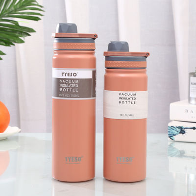 Stile di design sportivo 750ml Tazza dritta Bottiglia d'acqua in acciaio inossidabile con bocca larga