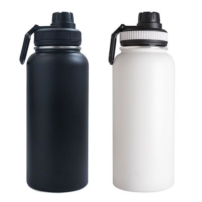 32 oz doppia parete in acciaio inossidabile bottiglia sportiva con maniglia coperchio bottiglia d'acqua vuoto