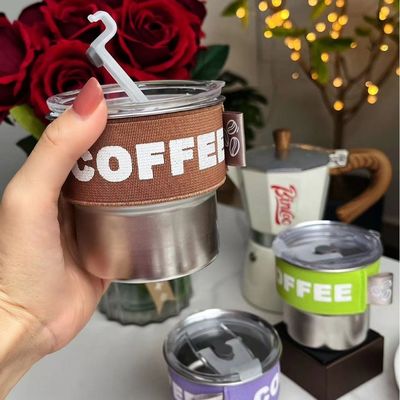 Disegno creativo Tazza da caffè in acciaio inossidabile 304 400ml Personalizzabile per donne regalo ufficio