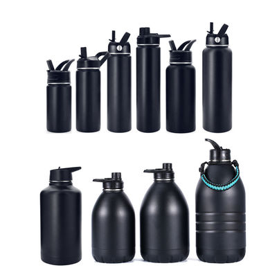 Flascia isolante con coperchio 18/8 in acciaio inossidabile Sport Straight Black Drinking Bottle 550ml