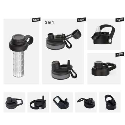 Flascia isolante con coperchio 18/8 in acciaio inossidabile Sport Straight Black Drinking Bottle 550ml