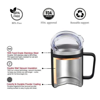 14 oz doppio isolante in acciaio inossidabile Mug di viaggio personalizzato per tutto il giorno bevande calde o fredde