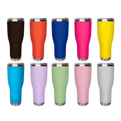 Country Design 40 Oz Tipo cintura Car Straw Tumbler con maniglia Tazza in acciaio inossidabile