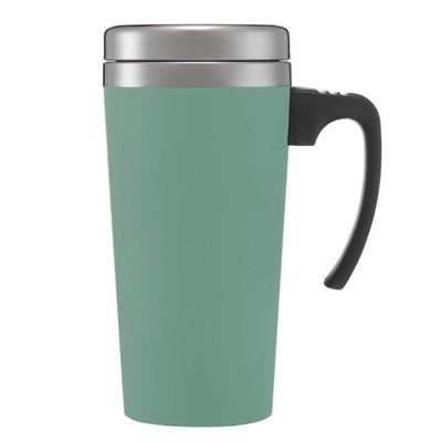 Tazza da tè in acciaio inossidabile a doppia parete da 16 oz con maniglia per la preparazione di bevande
