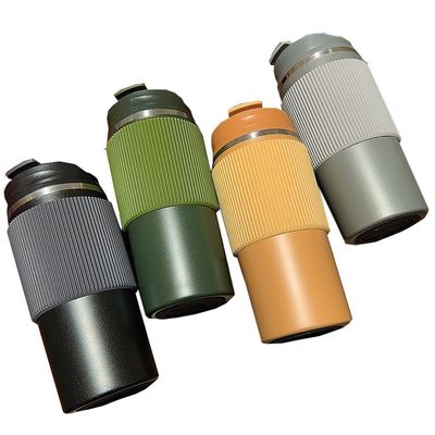 450ml Capacità doppio strato in acciaio inossidabile Travel Coffee Mug Tumbler Cup per il riutilizzo