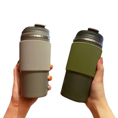 450ml Capacità doppio strato in acciaio inossidabile Travel Coffee Mug Tumbler Cup per il riutilizzo