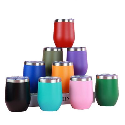 Vantaggio Eco-Friendly Popolare Carino 12 oz Uovo a forma di doppia parete Tazza aspirapolvere con coperchio