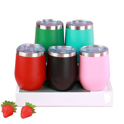 Vantaggio Eco-Friendly Popolare Carino 12 oz Uovo a forma di doppia parete Tazza aspirapolvere con coperchio