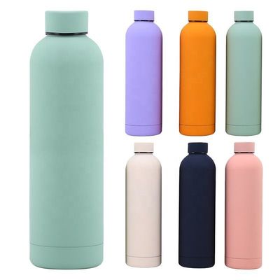 Acciaio inossidabile 304 500ml Tazza sportiva Vernice di gomma Bottiglia d'acqua con coperchio di qualità alimentare PP