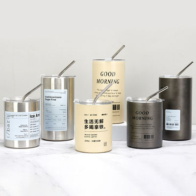 Disegno contemporaneo Acciaio inossidabile Slimny Tumbler 320ML/600ML con coperchio e paglia